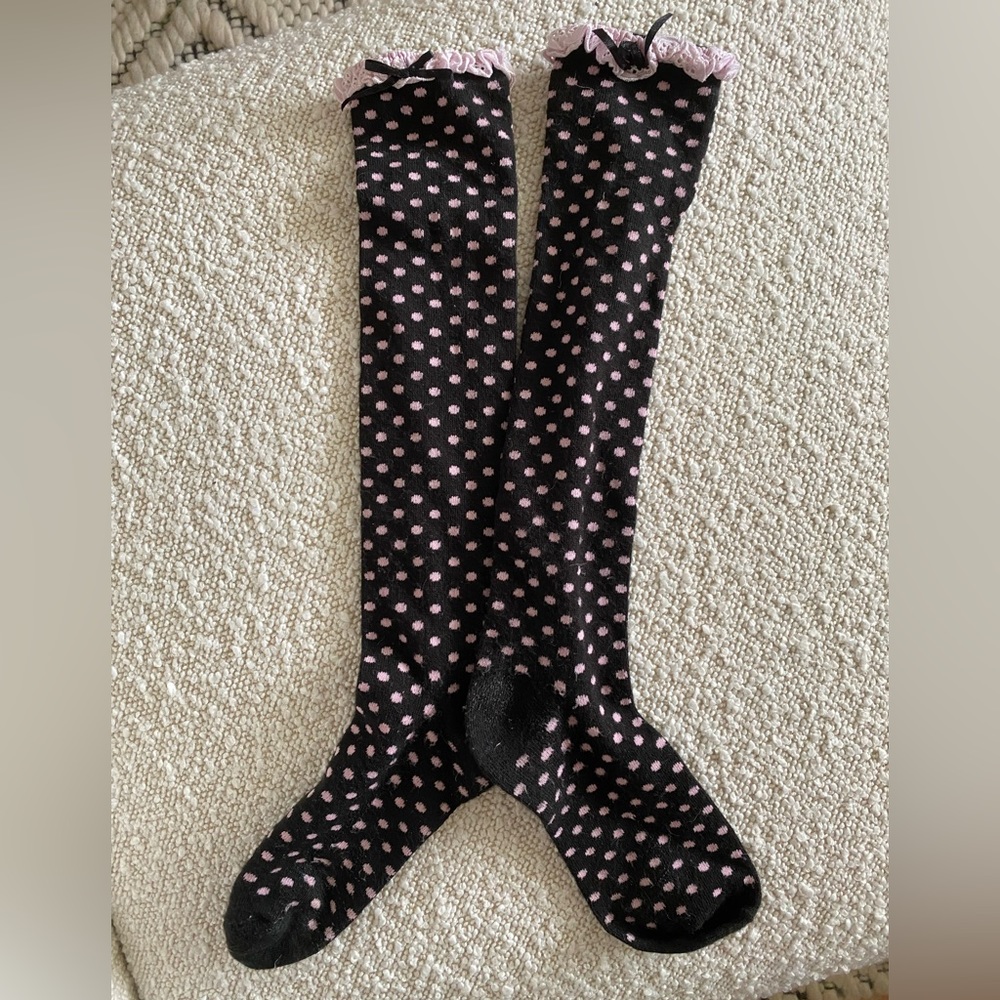 Sexy Polka Dot Black Knee Socks